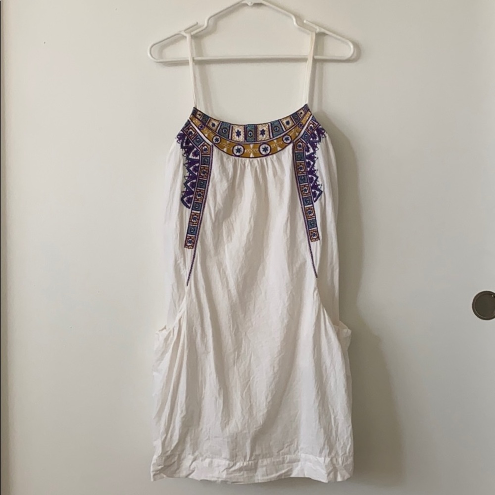 Embroidered White Mini Dress